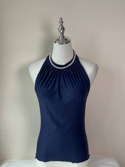 Navy High Neck Halter
