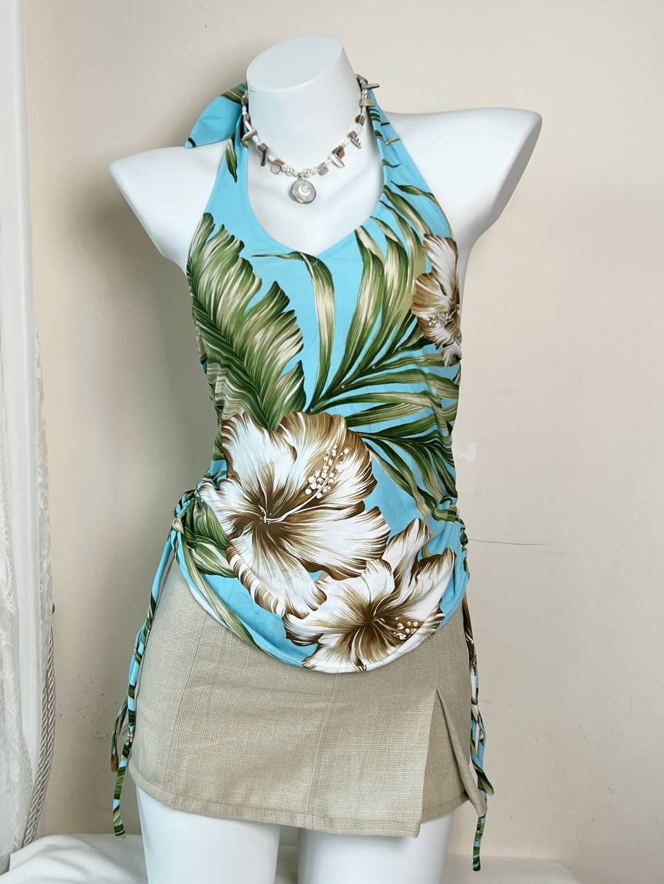 Hibiscus Print Halter