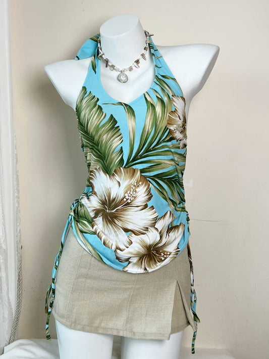 Hibiscus Print Halter