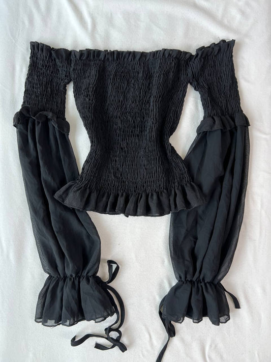 Off Shoulder Bubble Sleeve Top
