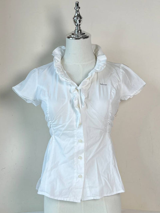 White Fitted Blouse (Brand: Sisley)