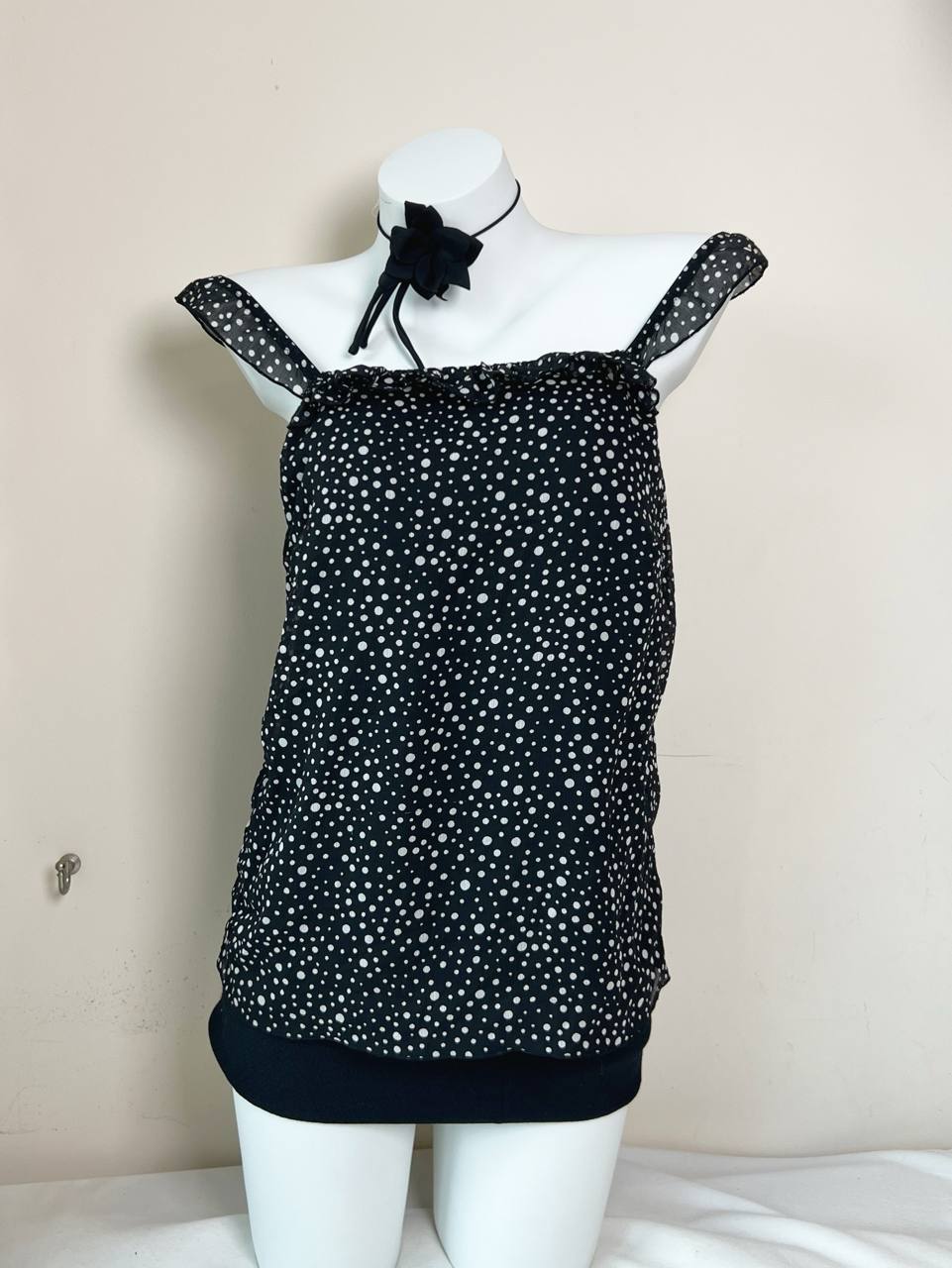 Polka Dot 2 Way Ruffle Tank