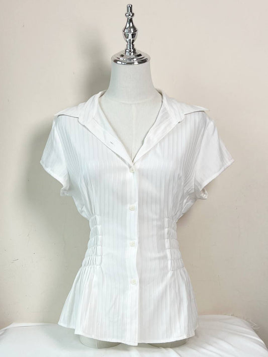 White Fitted Blouse (Brand: Lemiore)