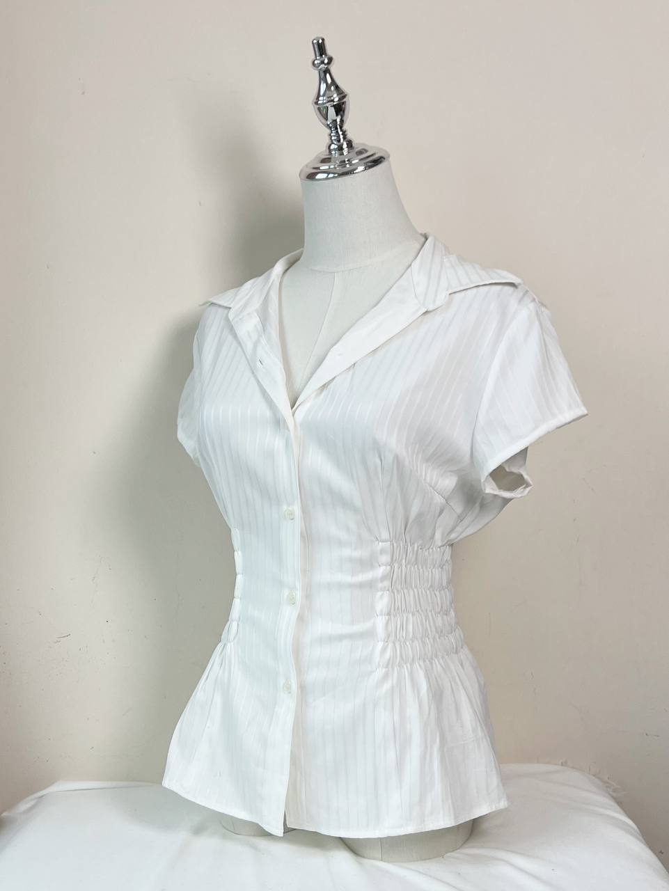 White Fitted Blouse (Brand: Lemiore)