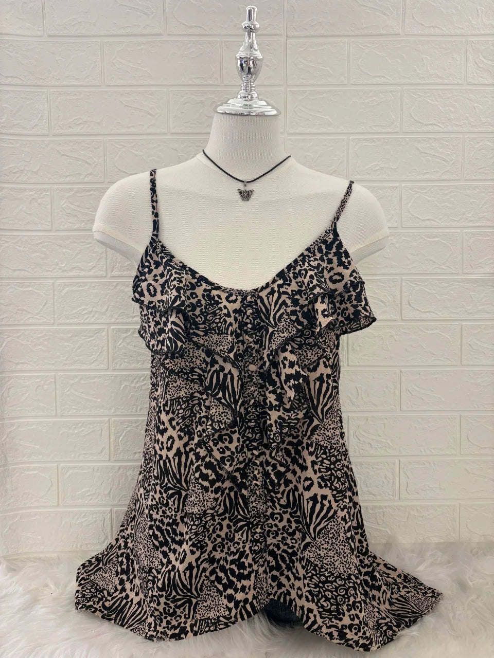 Animal Print Ruffle Cami 1