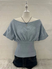 Baby Blue Slouchy Off Shoulder 1