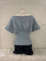 Baby Blue Slouchy Off Shoulder 2
