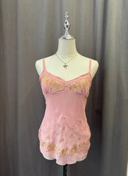 Baby Pink Beaded Cami 1