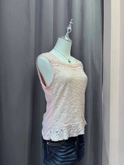 Baby Pink Square Neck Lace Overlay 2