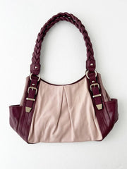 Baby Pink with Purple Contrast Shoulder Bag 1