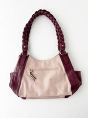 Baby Pink with Purple Contrast Shoulder Bag 2