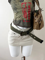 Beige Cargo Mini Skirt 2