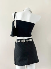Black Bejeweled Tube Top 2
