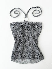 Black Ditsy Floral Prints Halter 1