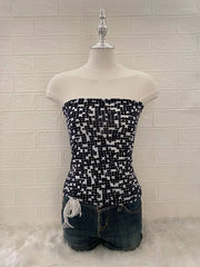 Black Dotted Tube Top 1