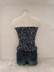 Black Dotted Tube Top 2