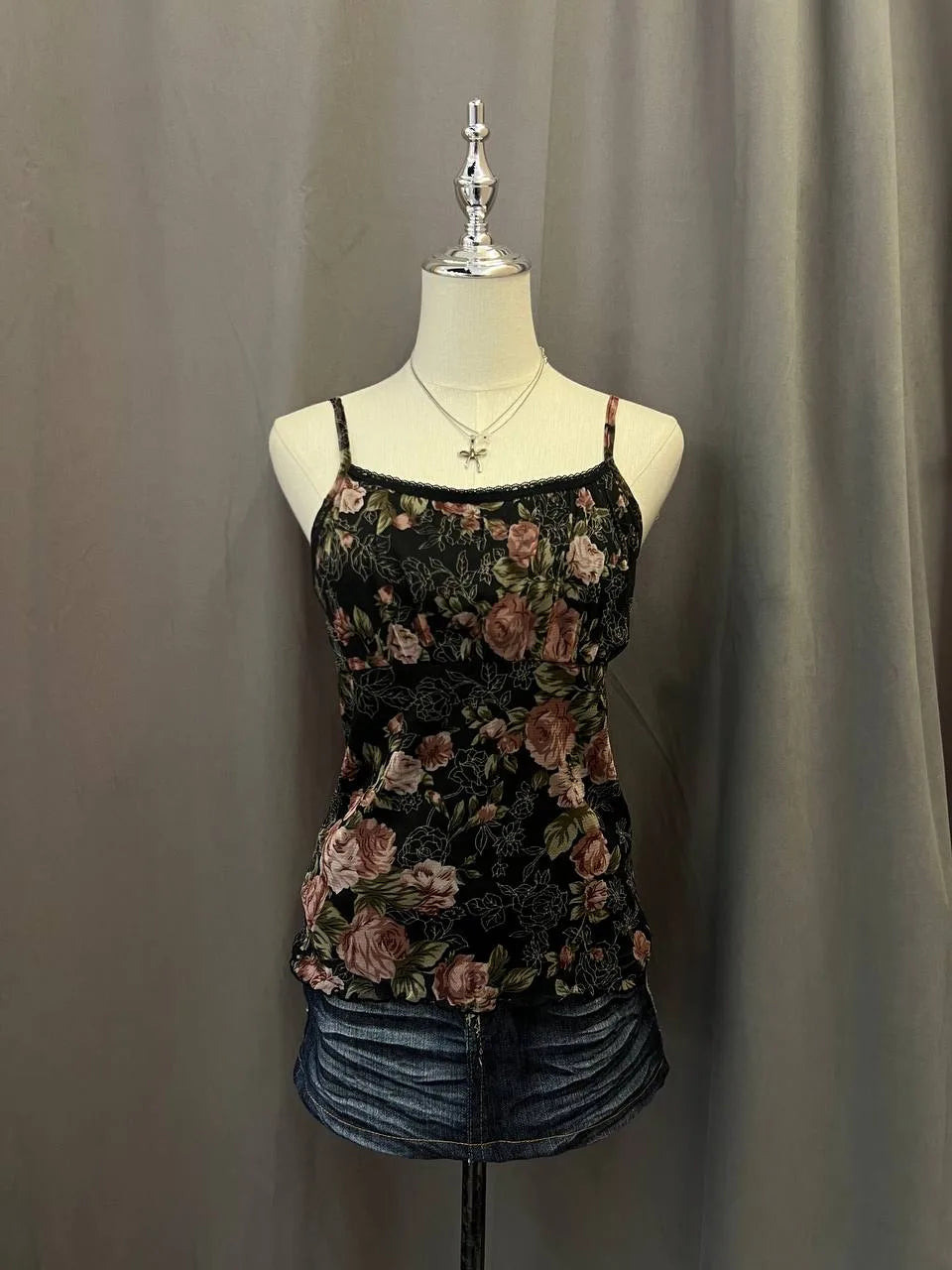 Black Floral Cami 1