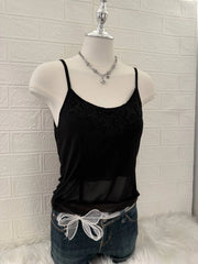 Black Floral Design Camis 3