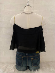 Black Flutter Chiffon Cami 2