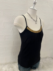 Black Gold Beaded Cami Top 2