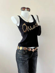 Black Guess Gold Rivet Tank 2