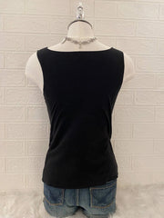 Black Lace Overlay Square Neck Tank 2