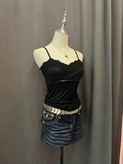 Black Lace Satin Cami 2