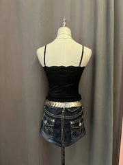 Black Lace Satin Cami 3