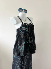 Black Pattern with Sequinned Neckline Cami 2