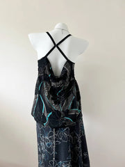 Black Pattern with Sequinned Neckline Cami 3