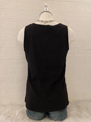 Black Pleated Ribbon Detail Tank 2