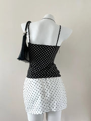 Black Polka Dot Lace Trim Cami 2