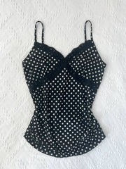 Black Polka Dot Lace Trim Cami 3