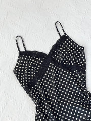 Black Polka Dot Lace Trim Cami 4