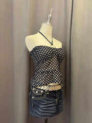 Black Polka Dot Reworked Halter 2
