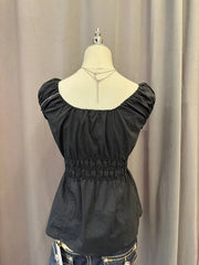 Black Reworked Milkmaid Blouse 3