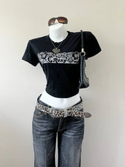 Black Roxy Hibiscus Graphic Tee 1