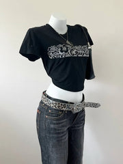 Black Roxy Hibiscus Graphic Tee 2