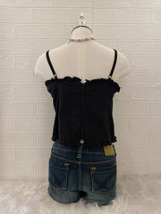 Black Ruffle Bejeweled Cami 2