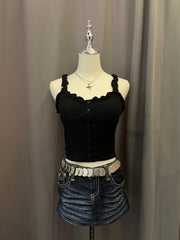 Black Ruffled Tank 1