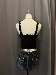 Black Ruffled Tank 3
