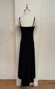 Black Sequinned Neckline Slip Dress 3