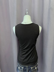 Black Sequinned Ribbon Tank 3