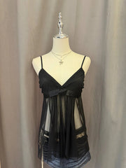 Black Sheer Mesh Camis 1