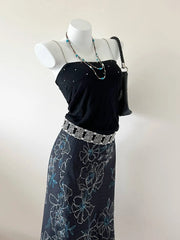 Black Straight Neck with Chain Strap Cami 2