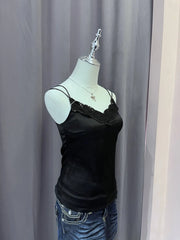 Black Strappy with Sequinned Neckline 2