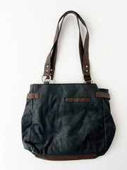 Black with Brown Detail Shoulder Bag 2