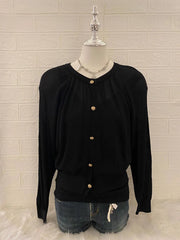 Black with Gold Button Cardigan 1