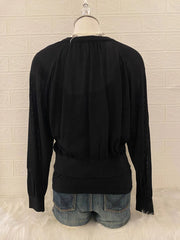 Black with Gold Button Cardigan 2