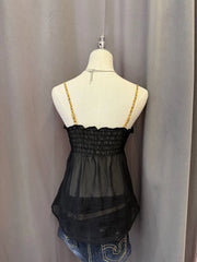Black with Leopard Trim Camis 3